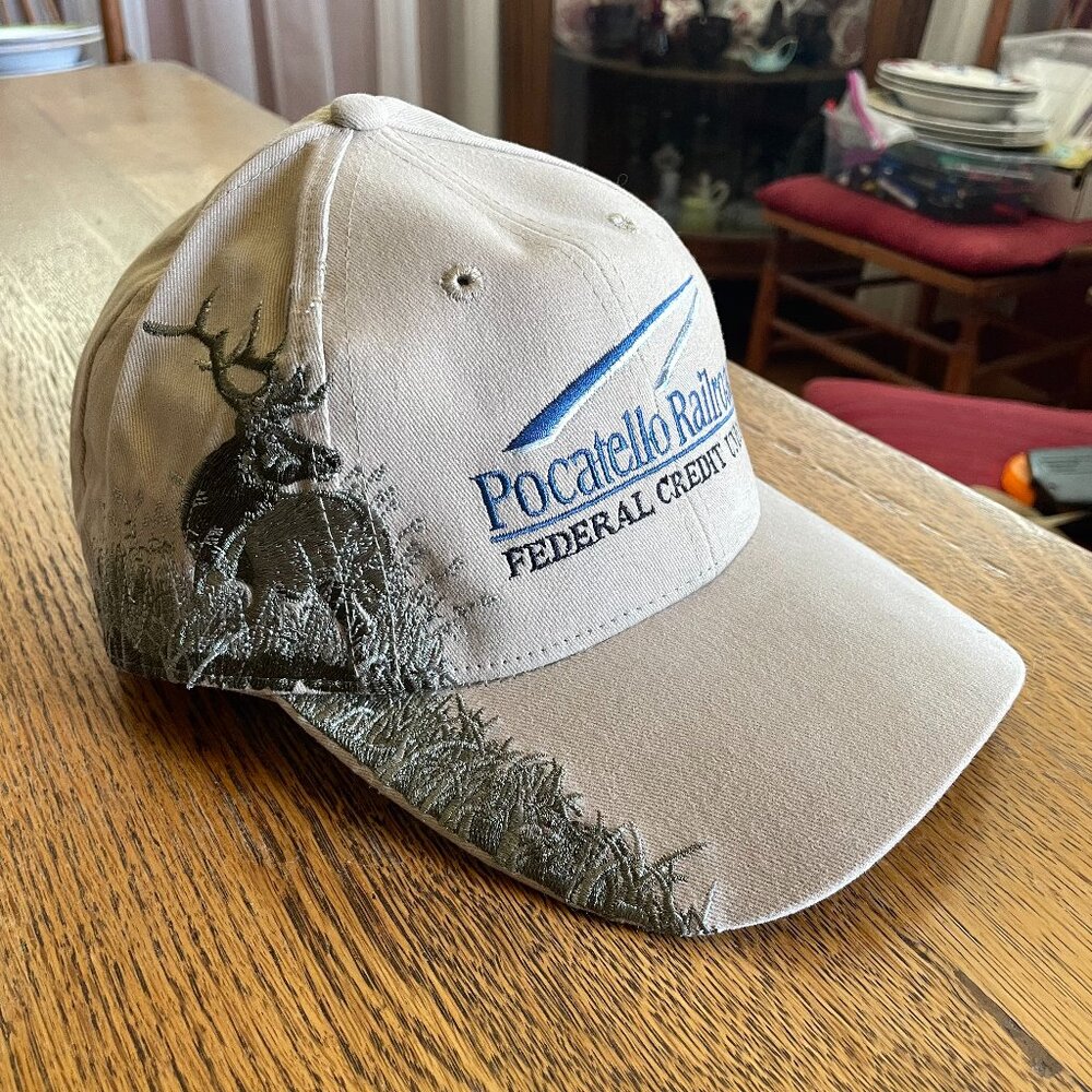 Men's Pocatello Railroad Federal Credit Union Beige Hook and Loop Baseball Hat